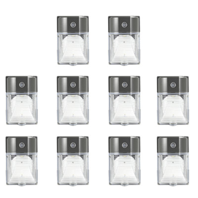 [10-PACK] 26W Mini LED Wall Pack With Photocell- 3000 Lumens - 100-277VAC - 150W MH/HPS Equivalent - 5000K