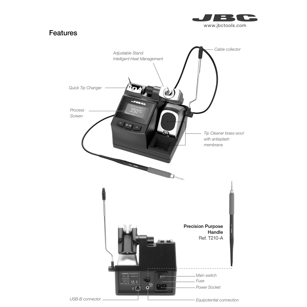 US$ 328.01 - JBC CD-9SQE 100V/ CD-1SQE 120V/ CD-2SQE 230V soldering station  for T210-A handle and C210 series soldering iron - m.