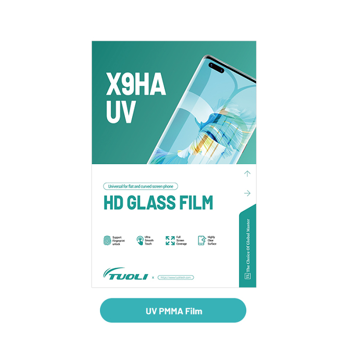 X9H Anti-scratching Soft UV Curing Hydrogel Film UV Screen Guard UV Glass Screen Protector
