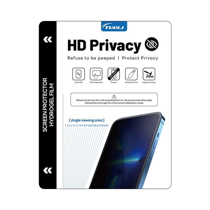 Tuoli anti-privacy film screen protector for mobile phones.