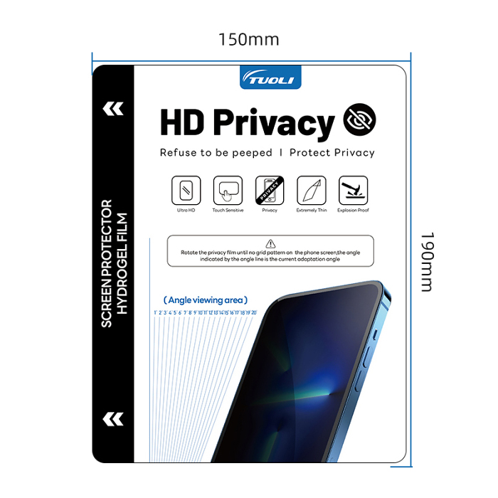 Tuoli anti-privacy film screen protector for mobile phones.
