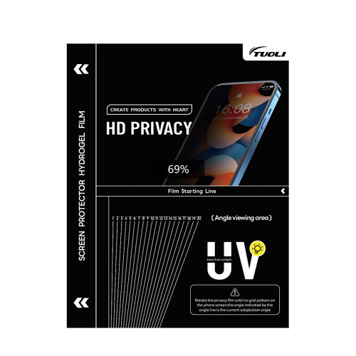 Tuoli UV HD-privacy film screen protector for mobile phones. 