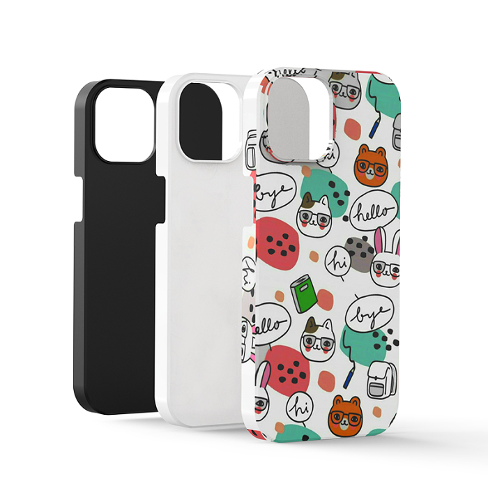 Double case 3D Heat Transfer Printing Sublimation customizable Phone Case