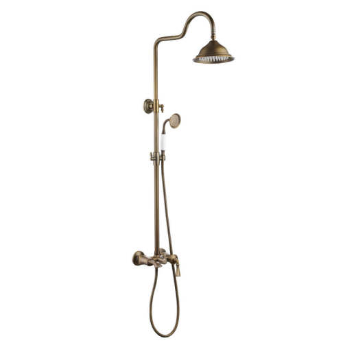 Antique Copper Shower Faucet Shower System With 8 Rain Showerhead