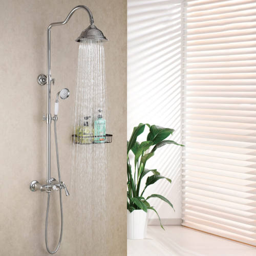 Antique Copper Shower Faucet Shower System With 8 Rain Showerhead