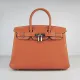 Orange Togo Hermes Birkin 30CM Silver