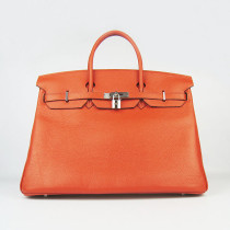 Hermes Birkin 40CM Silver Hardware Orange