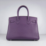 Purple Togo Hermes Birkin 30CM Silver