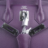 Purple Togo Hermes Birkin 30CM Silver