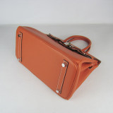 Orange Togo Hermes Birkin 30CM Silver