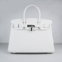 White Crocodile Hermes Birkin 30CM Silver