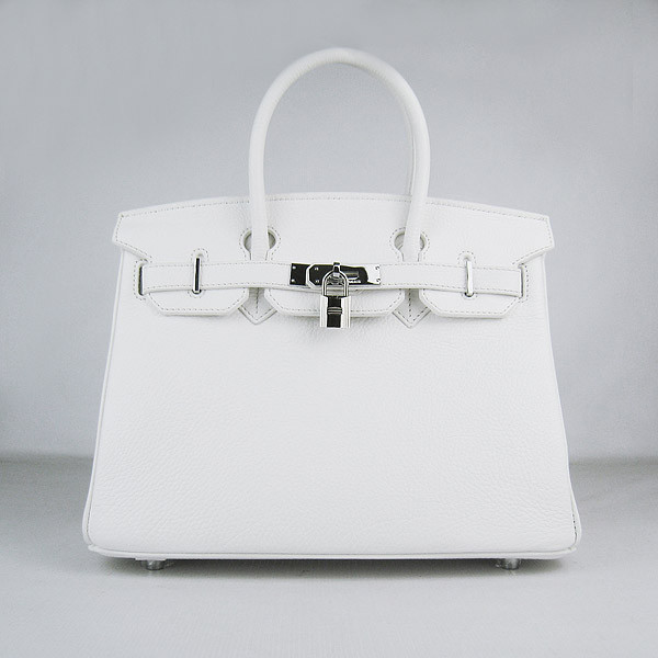 White Crocodile Hermes Birkin 30CM Silver