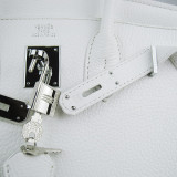 White Crocodile Hermes Birkin 30CM Silver