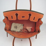 Orange Togo Hermes Birkin 30CM Silver