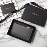 Saint Laurent Original Fragments Zipped Card Case In Grained Leather MTX9071741