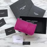 Saint Laurent Original Fragments Zipped Card Case In Grained Leather MTX9071741