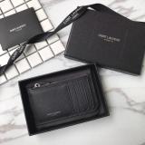 Saint Laurent Original Fragments Zipped Card Case In Grained Leather MTX9071741