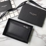 Saint Laurent Original Fragments Zipped Card Case In Grained Leather MTX9071741