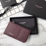 Saint Laurent Original Fragments Zipped Card Case In Grained Leather MTX9071741