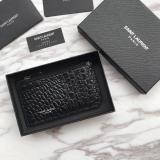 Saint Laurent Original Fragments Zipped Card Case In Grained Leather MTX9071741