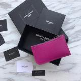 Saint Laurent Original Fragments Zipped Card Case In Grained Leather MTX9071741