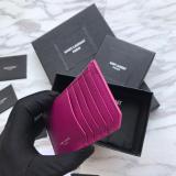 Saint Laurent Original Fragments Zipped Card Case In Grained Leather MTX9071741