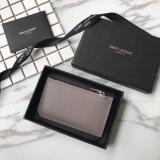 Saint Laurent Original Fragments Zipped Card Case In Grained Leather MTX9071741