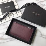 Saint Laurent Original Fragments Zipped Card Case In Grained Leather MTX9071741