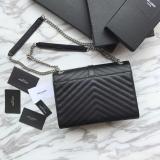 Saint Laurent Original Envelope Medium Bag In Quilted Grain Leather MTX9071772