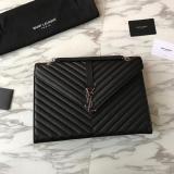 Saint Laurent Original Envelope Large Bag In Quilted Grain Leather MTX9071774