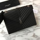 Saint Laurent Original Envelope Large Bag In Quilted Grain Leather MTX9071774