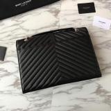 Saint Laurent Original Envelope Large Bag In Quilted Grain Leather MTX9071774