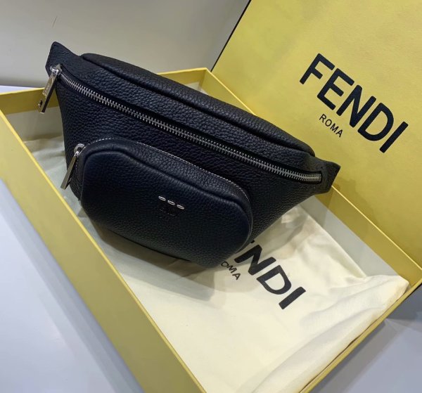 Fendi original Pequin leather belt bag HL58 9102105