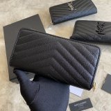 Saint Laurent Original Wallet In Quilted Grain Leather 423294 MTX052102