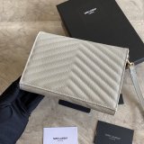 Saint Laurent Original Clutch In Quilted Grain Leather 423299 MTX052101