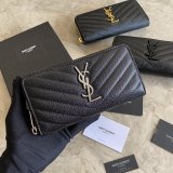 Saint Laurent Original Wallet In Quilted Grain Leather 423294 MTX052102