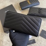 Saint Laurent Original Wallet In Quilted Grain Leather 423294 MTX052102