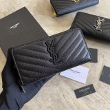 Saint Laurent Original Wallet In Quilted Grain Leather 423294 MTX052102