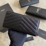 Saint Laurent Original Wallet In Quilted Grain Leather 423294 MTX052102