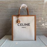 Celine original vertical cabas in canvas with celine print and calfskin JXG070929