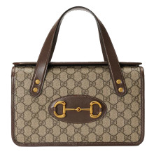 Guccii original GG Supreme Horsebit 1955 small top handle bag GZ071219