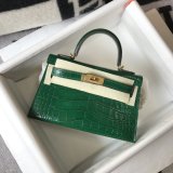 Hermes 1：1 quality crocodile mini kelly 19CM FL101605