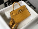 Hermes 1：1 quality crocodile mini kelly 19CM FL101605