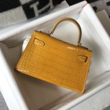 Hermes 1：1 quality crocodile mini kelly 19CM FL101605