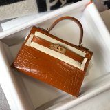 Hermes 1：1 quality crocodile mini kelly 19CM FL101605