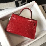 Hermes 1：1 quality crocodile mini kelly 19CM FL101605