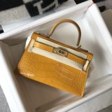 Hermes 1：1 quality crocodile mini kelly 19CM FL101605