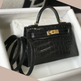 Hermes 1：1 quality crocodile mini kelly 19CM FL101605