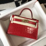 Hermes 1：1 quality crocodile mini kelly 19CM FL101605