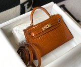 Hermes 1：1 quality crocodile mini kelly 19CM FL101605